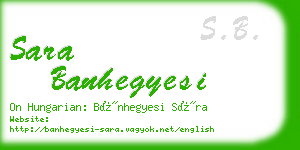 sara banhegyesi business card